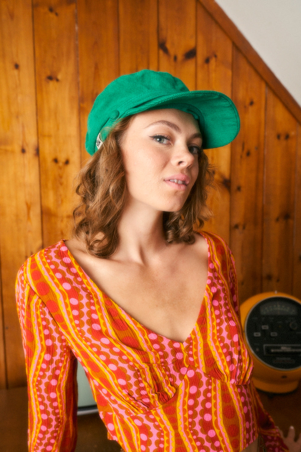 Simone Baker Boy Hat: COTTON CORDUROY - Meadow Green – Lucy & Yak