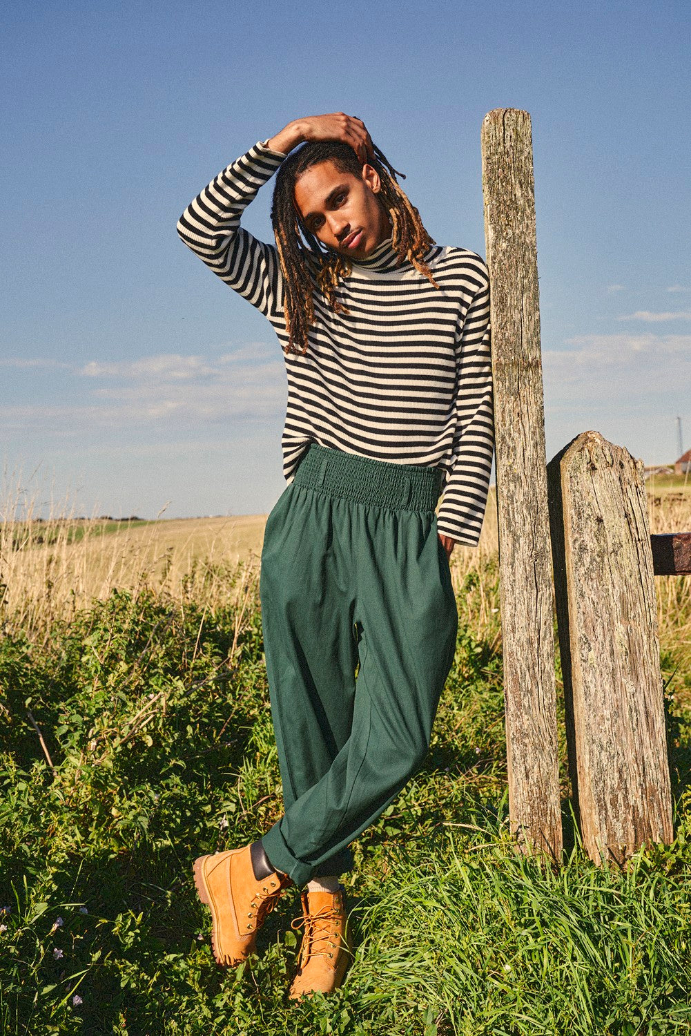 Alexa Trousers: ORGANIC COTTON - Posy Green – Lucy & Yak