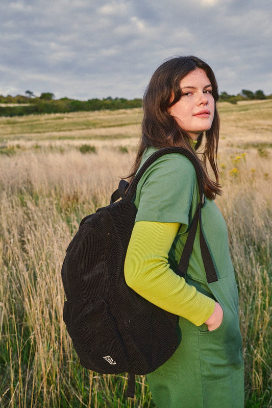 Kellie Backpack: ORGANIC CORDUROY - Black