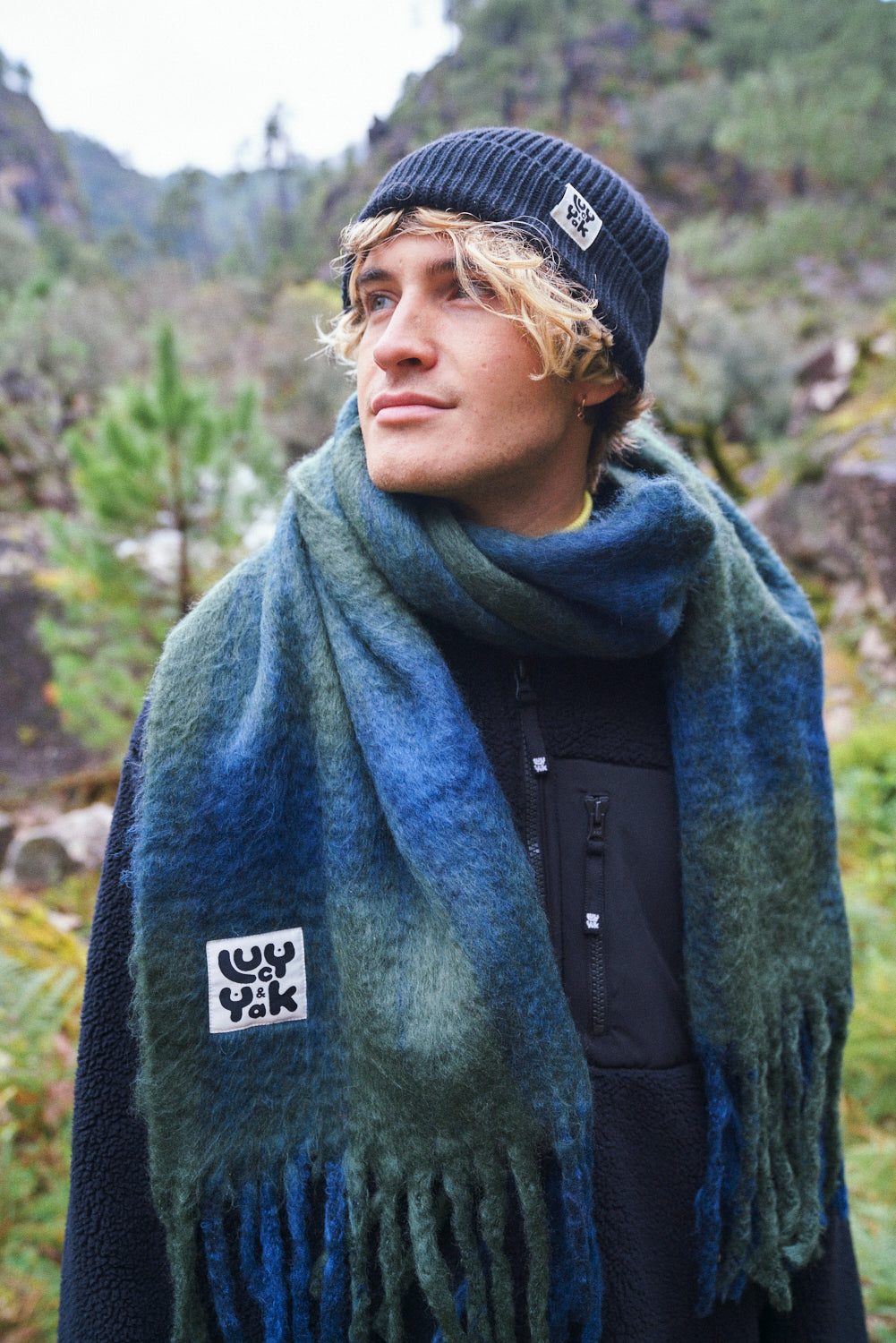 Rowan Scarf: RECYCLED POLYESTER - Wilderness Tartan – Lucy & Yak