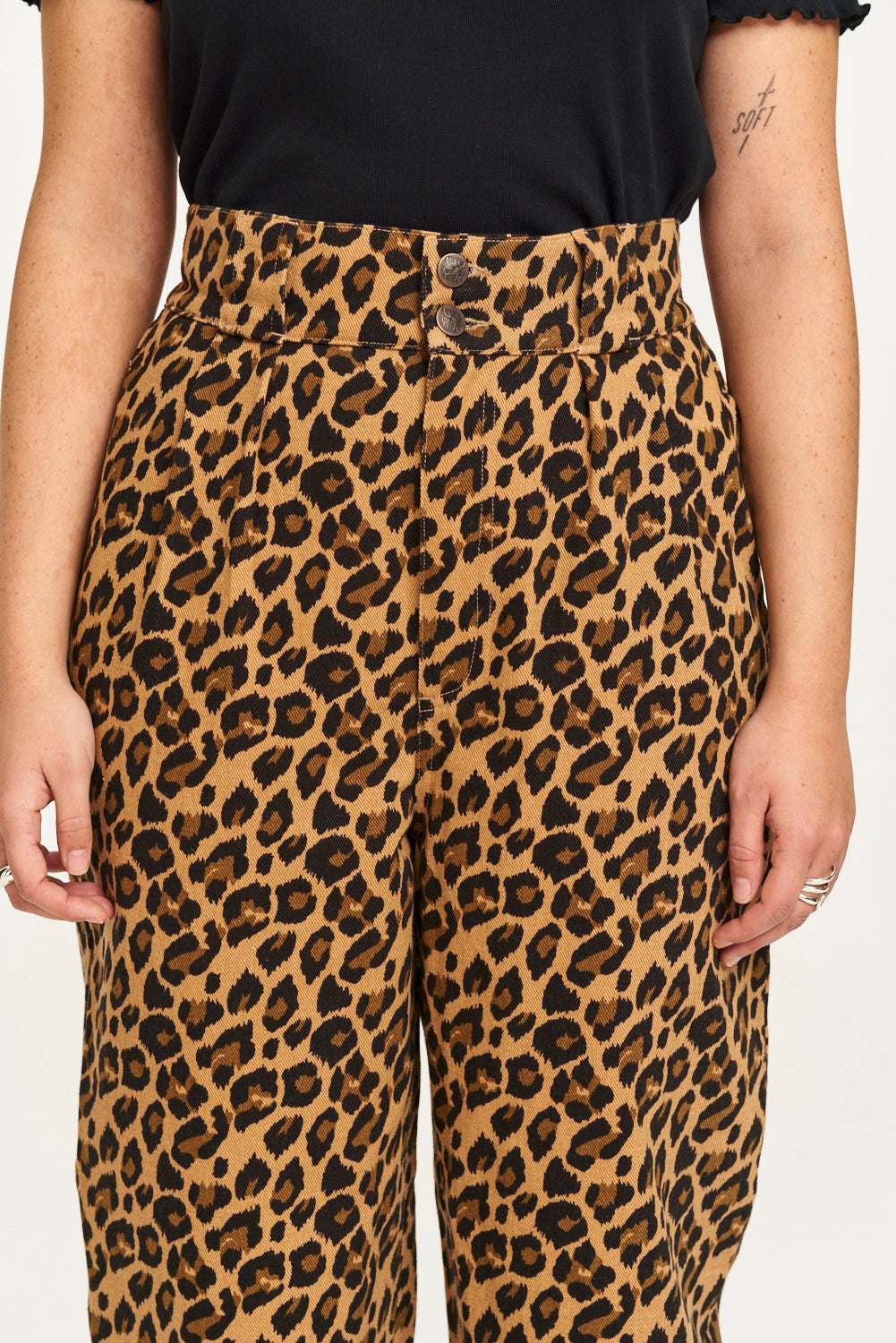 Leopard Print Tapered Jeans - Addison Design