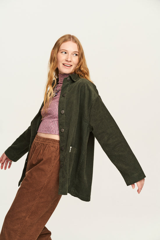 Olly - Corduroy Jacket in Dark Olive – Lucy & Yak