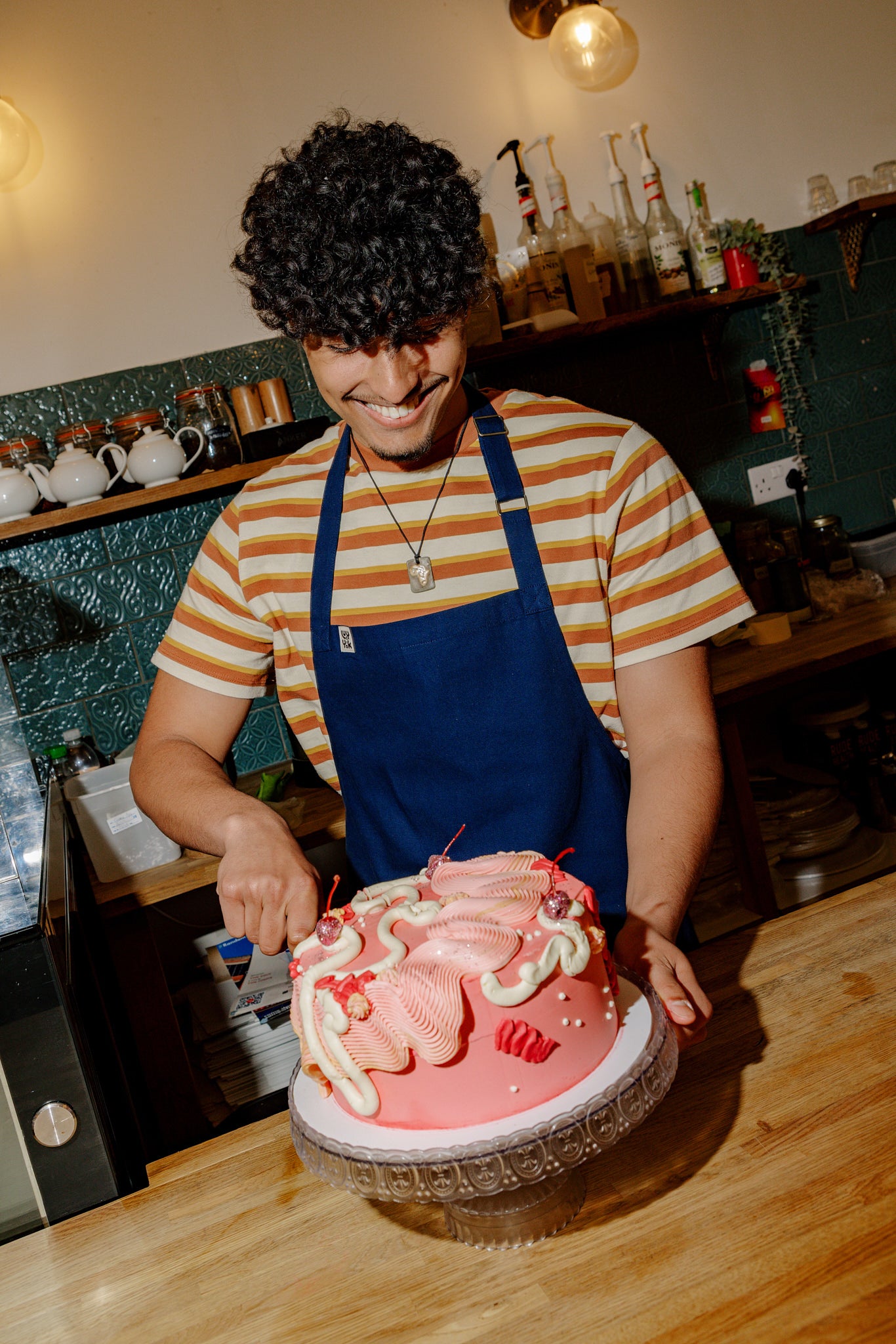 Amaia - Midweight Cotton Apron in Navy