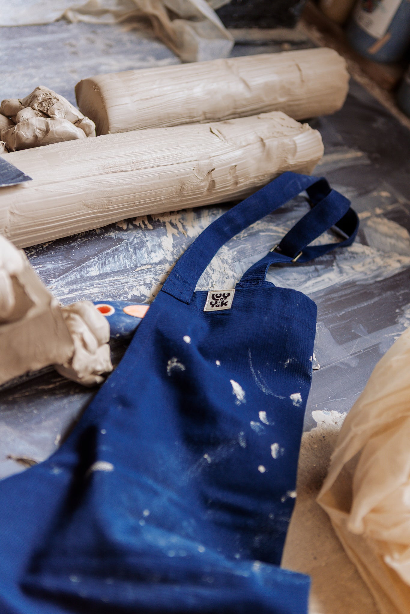 Amaia - Midweight Cotton Apron in Navy