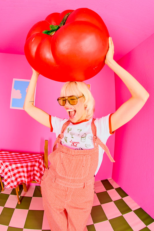 Maya - Cotton Tee in Supper Club Print