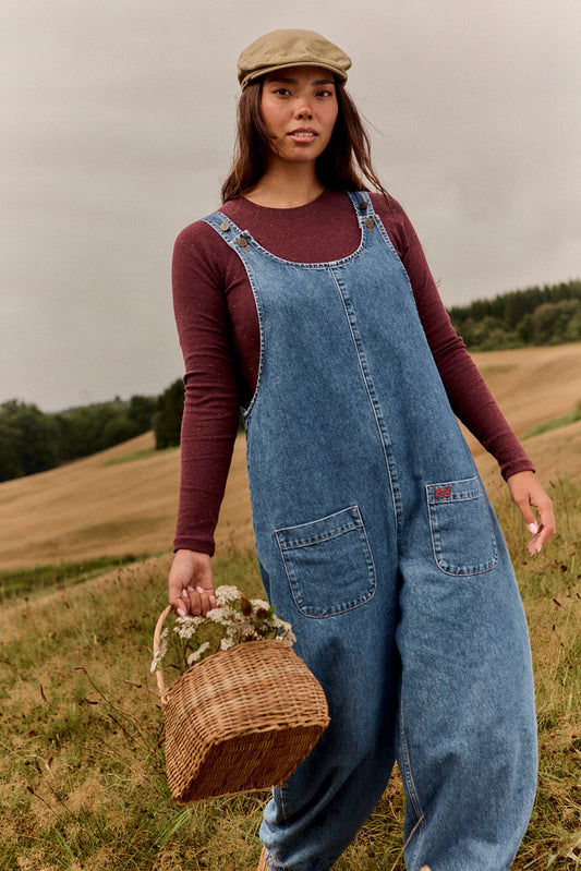 Ara - Denim Dungarees in New Mid Wash