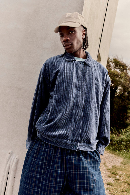 Devan - Cotton Corduroy Jacket in Blue