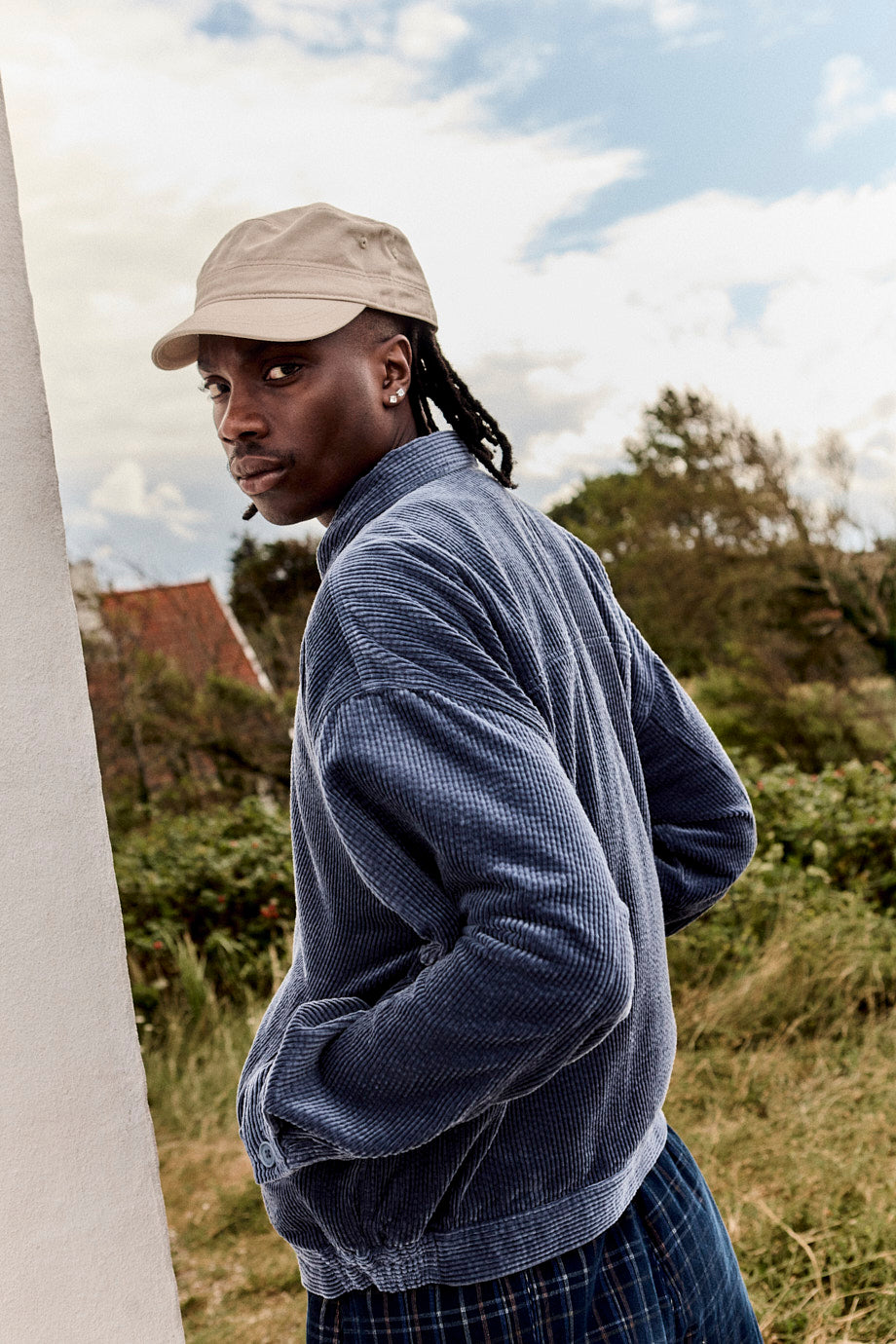 Devan - Cotton Corduroy Jacket in Blue