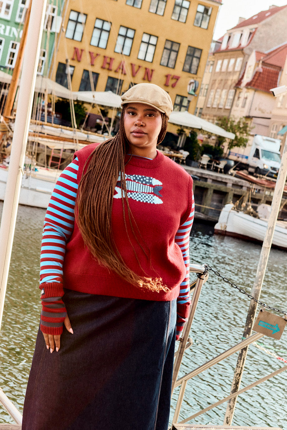 Saffle - Cotton Knitted Vest in Sardines