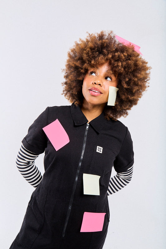 Ragan - Cotton Jumpsuit in Black