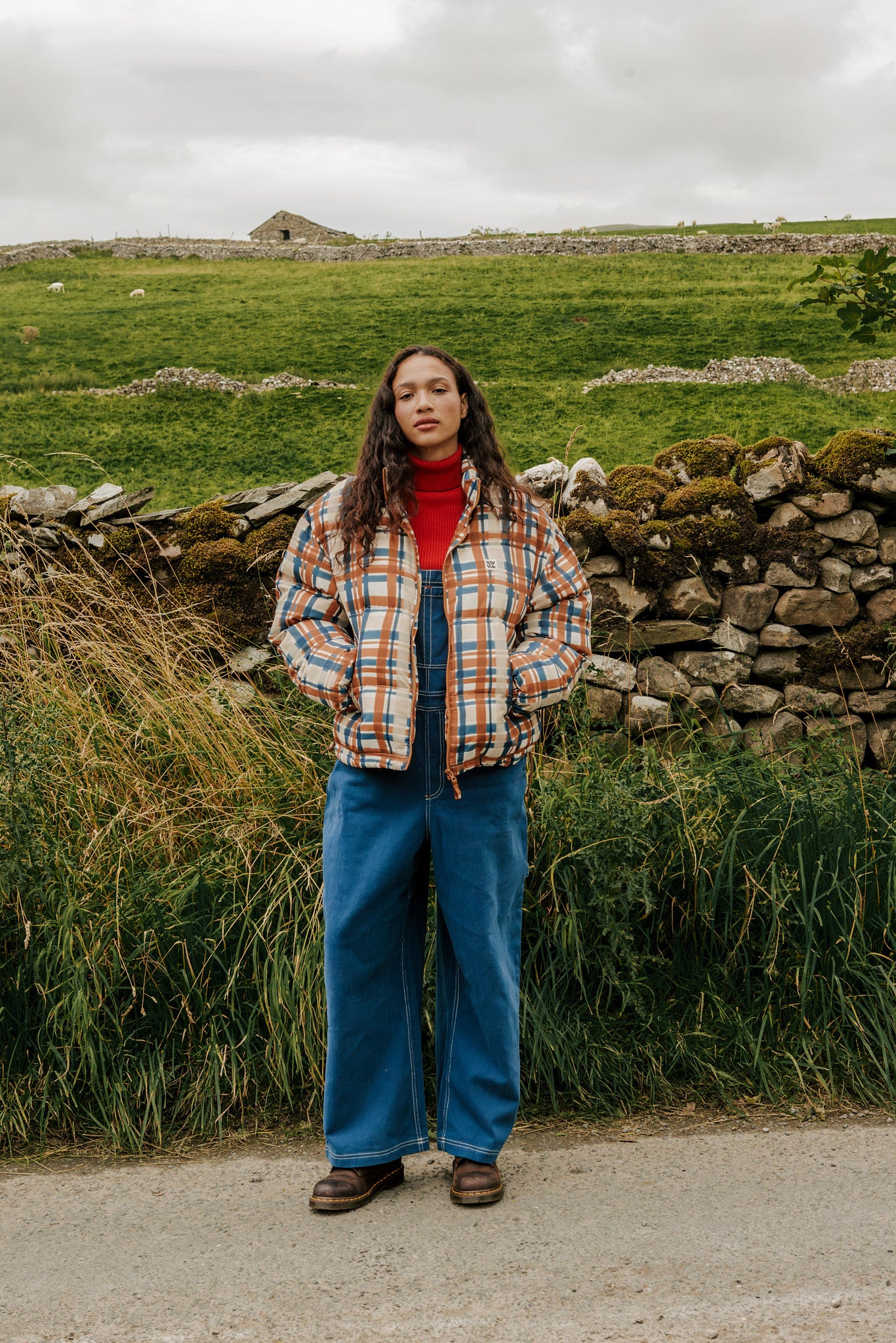 Paloma - Puffer Jacket in Brown Check