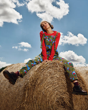Original - Cotton Twill Dungaree in Farmyard Scene