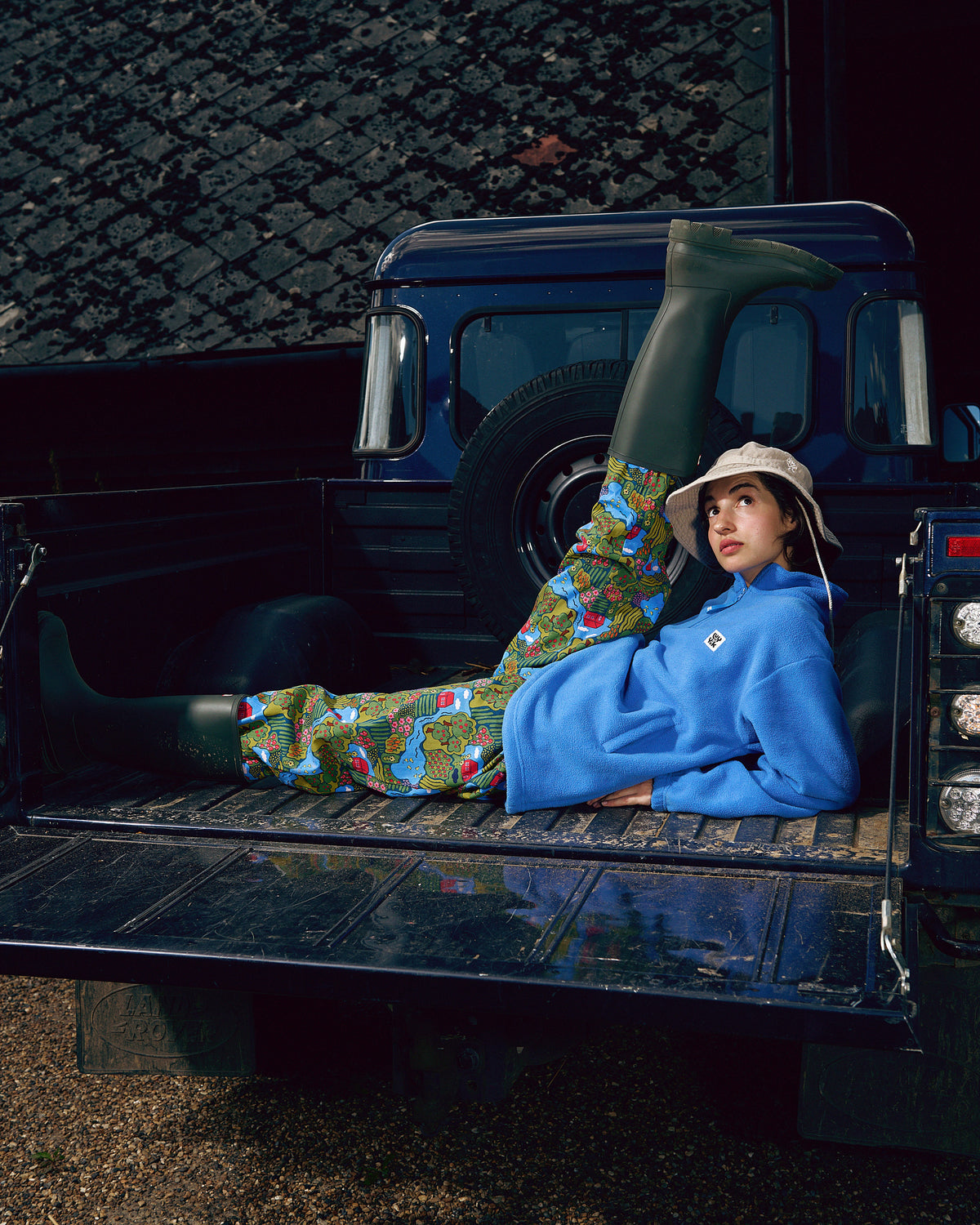 Alexa Tapered Leg Trousers - Organic Cotton in Farmyard Scene