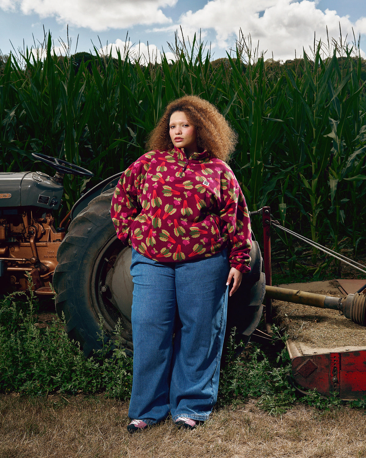 Stevie - Recycled Polyester Fleece in Rhubarb
