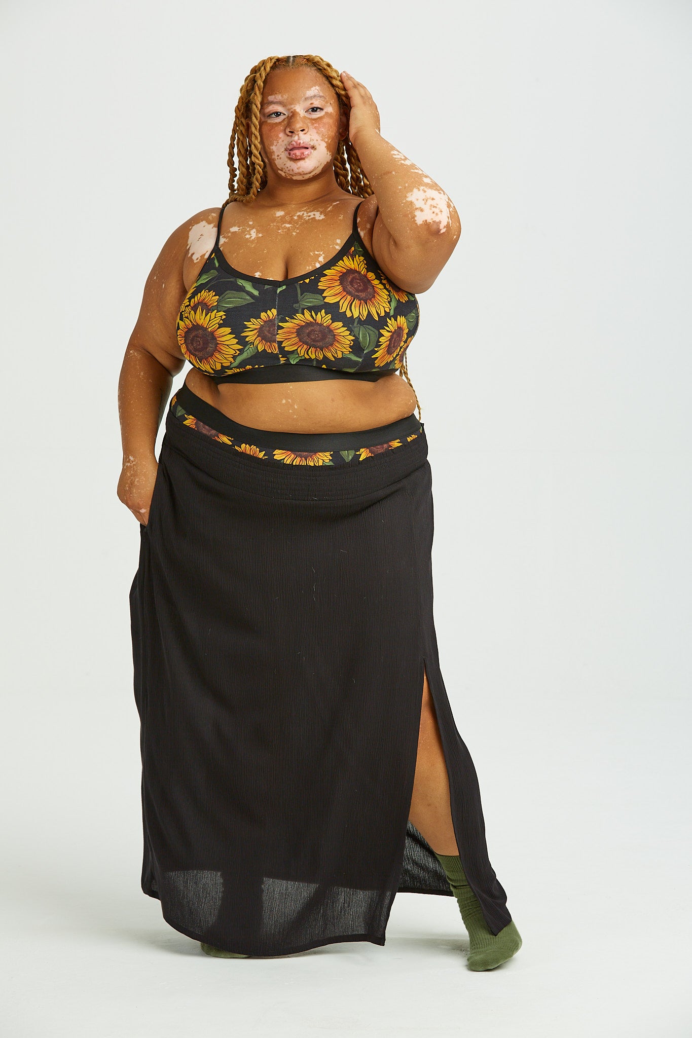 Plus size 2025 sunflower skirt