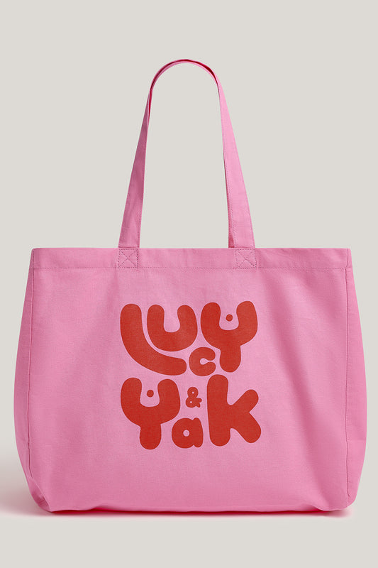 Large Tote Bag - Organic Cotton in Pink