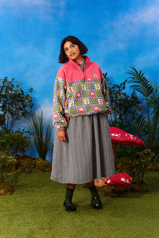 Stevie - Polar Fleece in Tulip Print