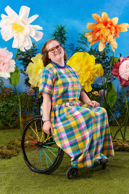 Georgia - Brushed Cotton Dress in Retro Picnic Fun Check