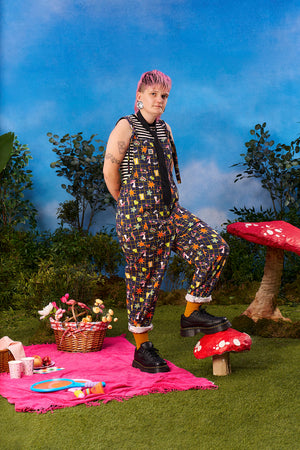 Original - Cotton Dungaree in Punk Energy Grid Motif