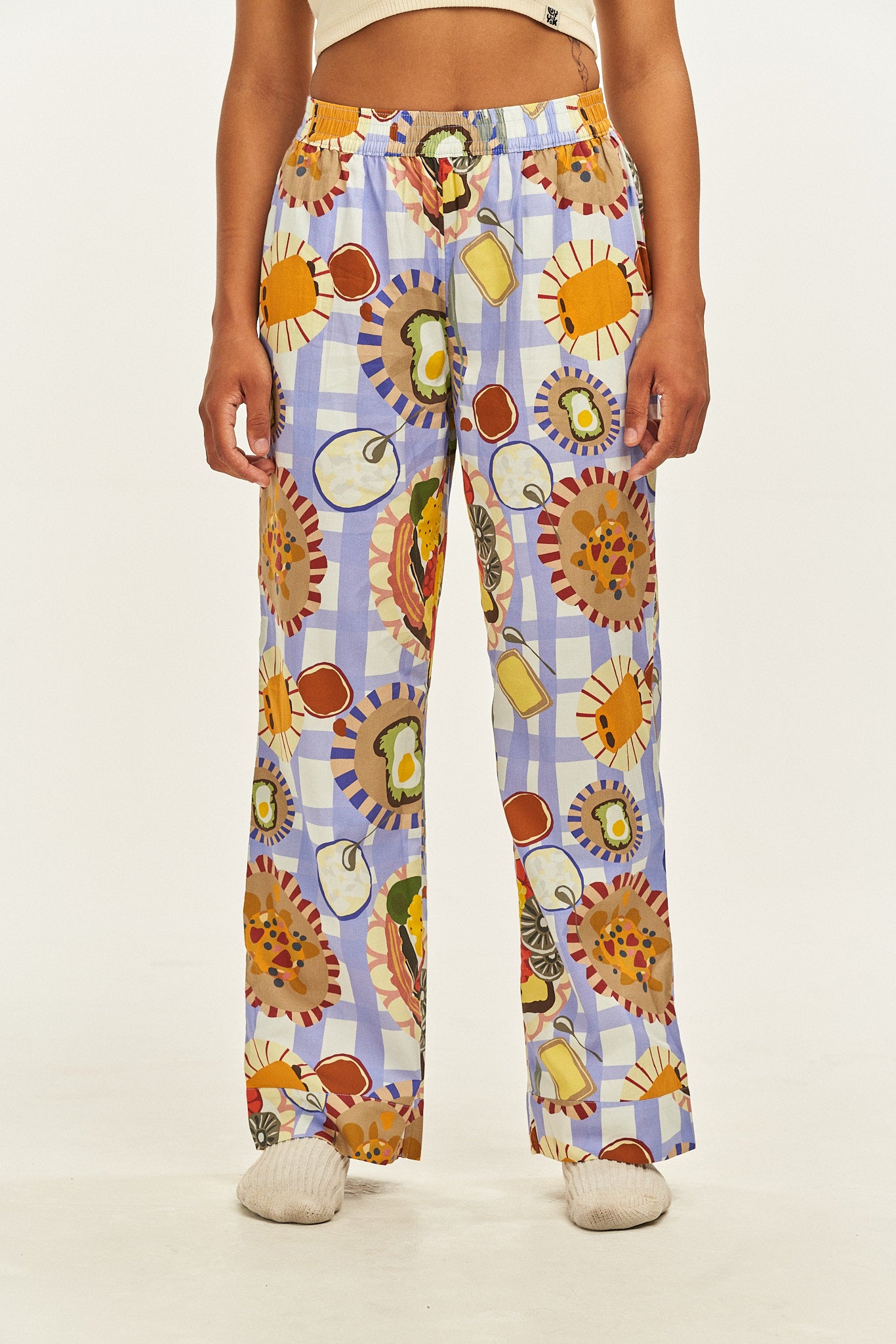 Breakfast print pajamas hot sale