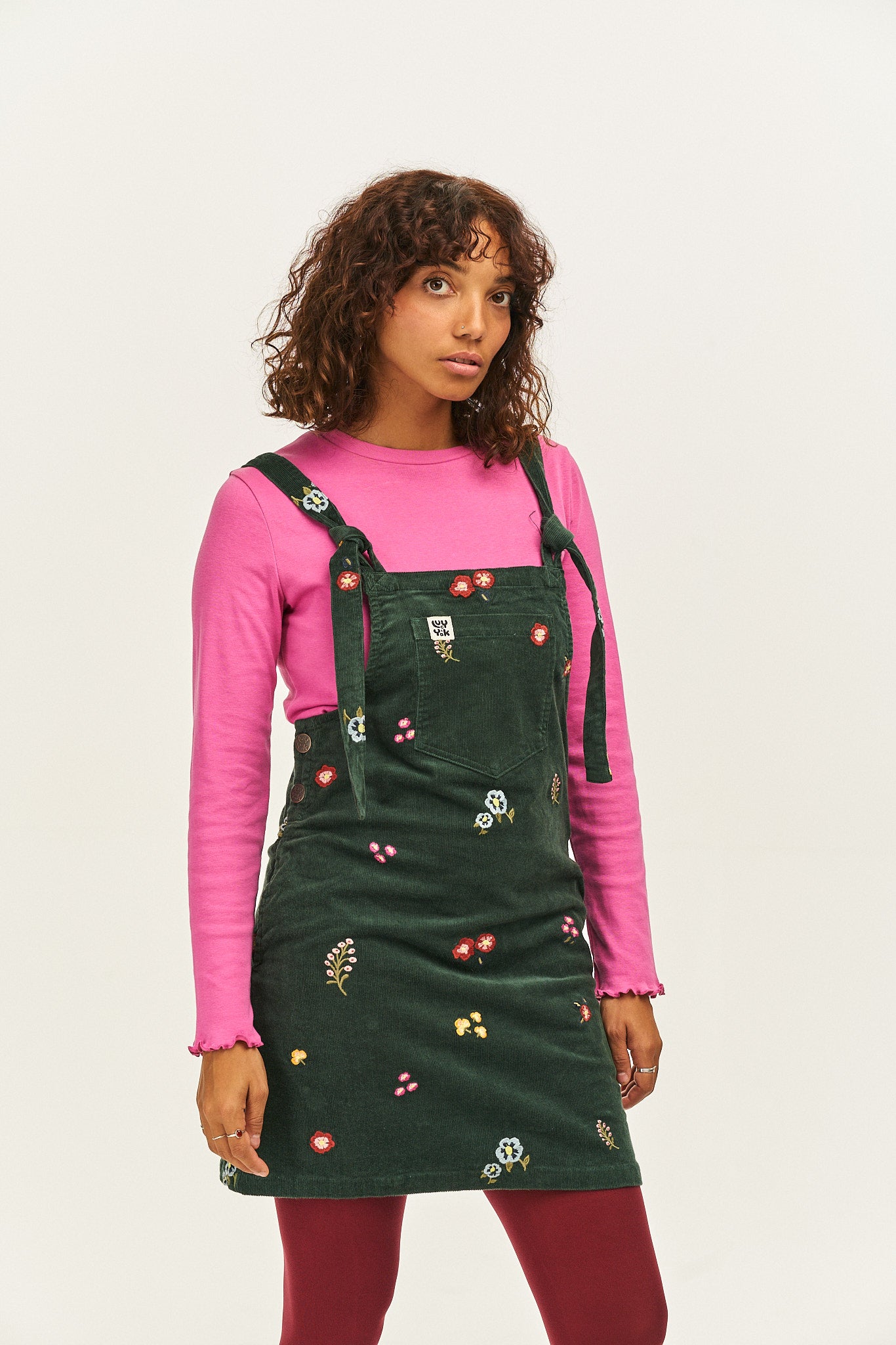 Mini Pini Dress: ORGANIC CORDUROY - Bella Embroidery