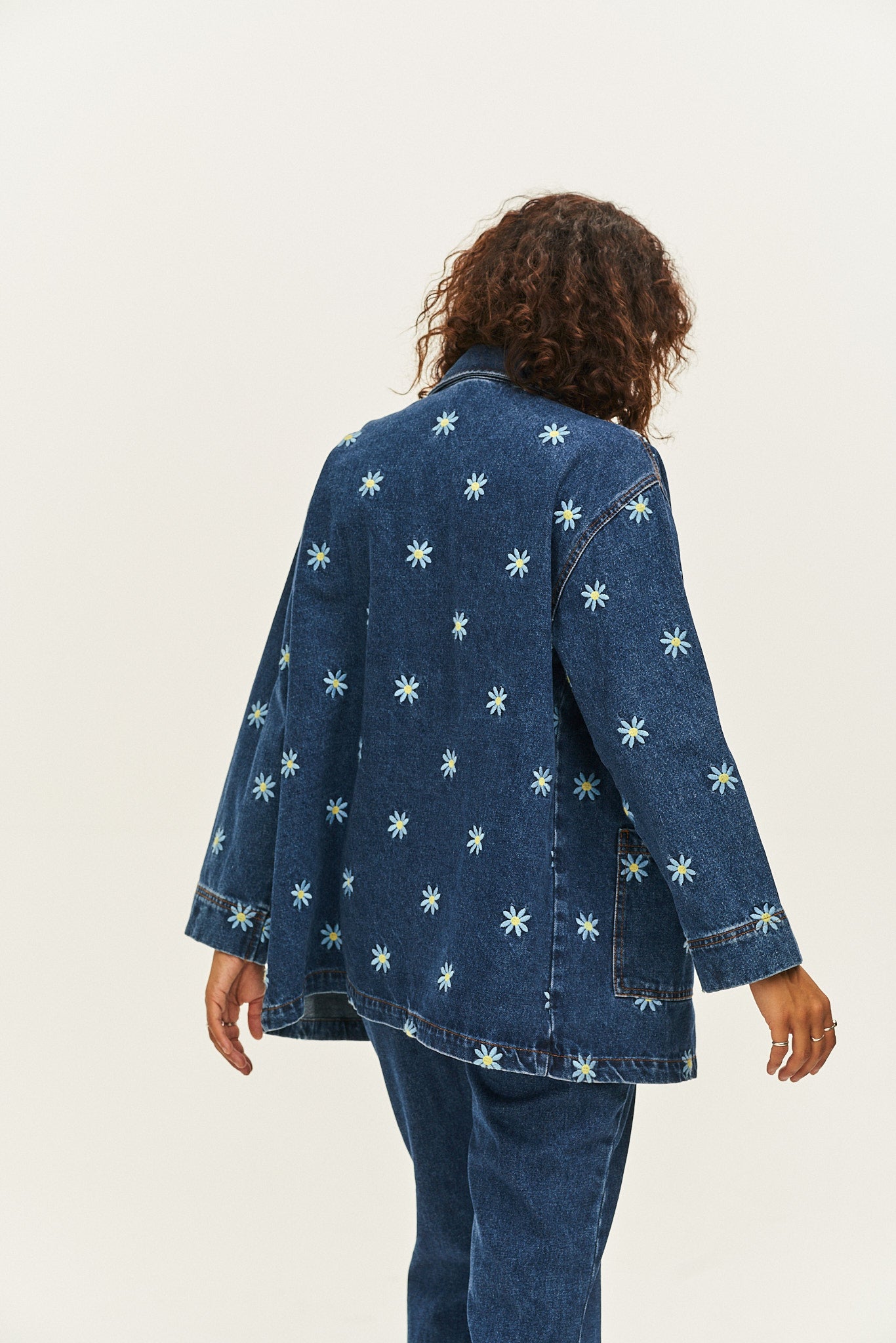 Olly Jacket: ORGANIC DENIM - Daisy-Mae Embroidery