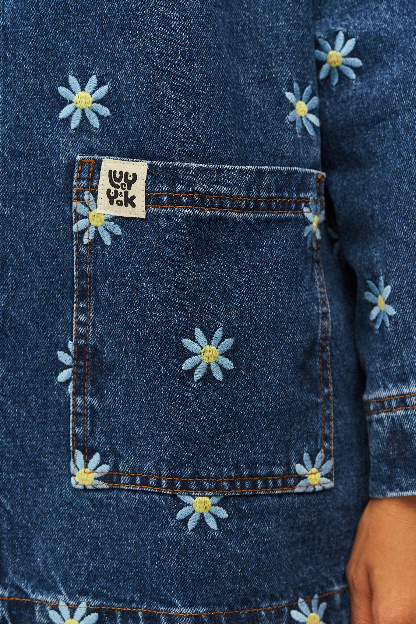 Olly Jacket: ORGANIC DENIM - Daisy-Mae Embroidery