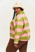 Taylor Sweater: ORGANIC COTTON - Green & Pink Stripe