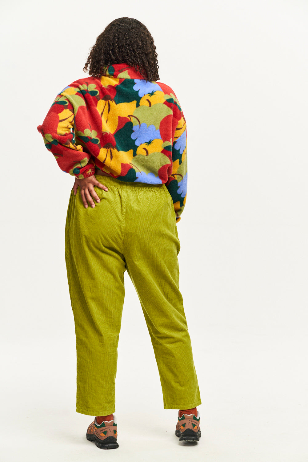Billie Trousers: ORGANIC CORDUROY - Chartreuse Green