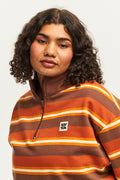 Taylor Sweater: ORGANIC COTTON - Brown & Orange Rust