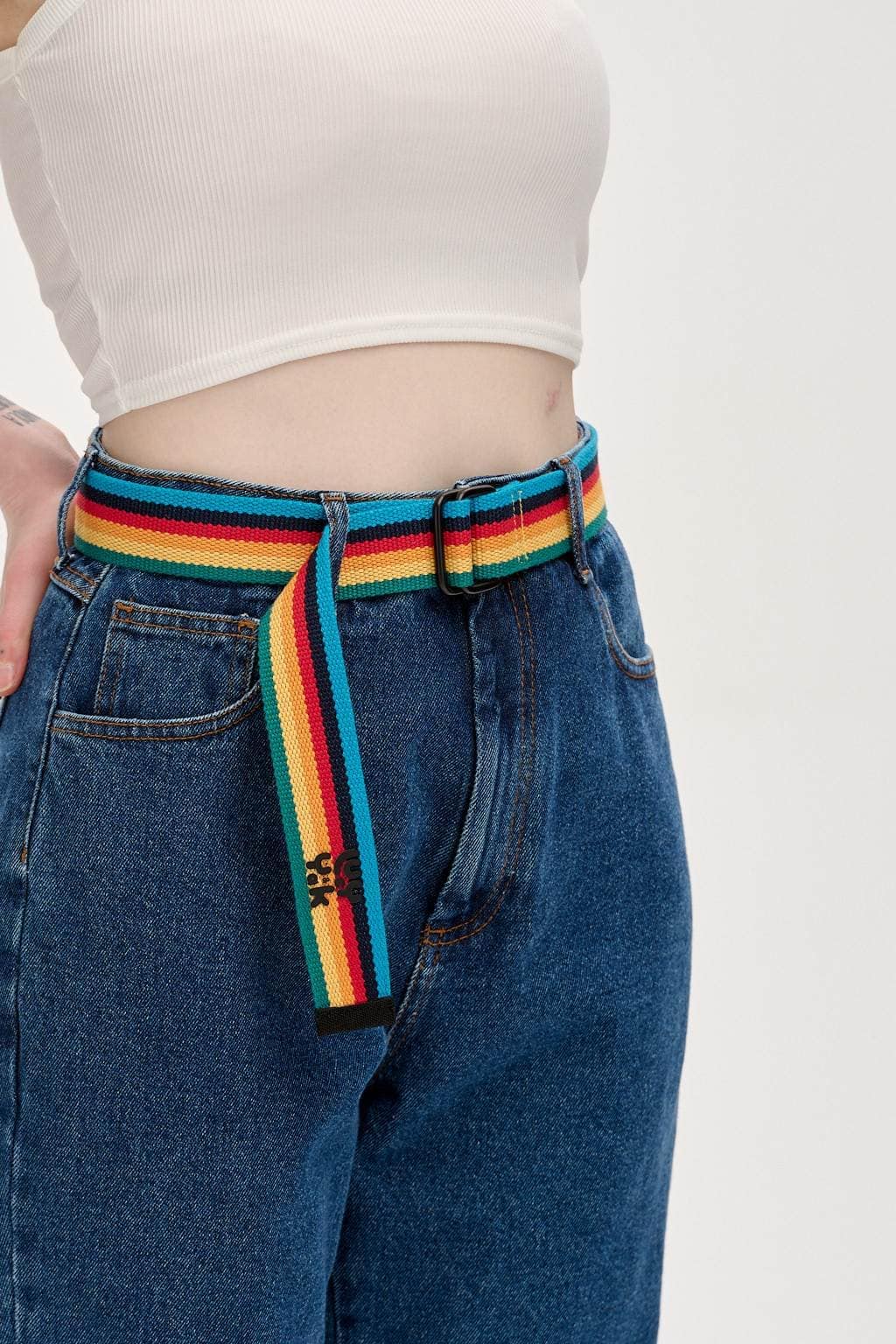 Flynn Belt: RECYCLED POLYESTER - Rainbow Stripe