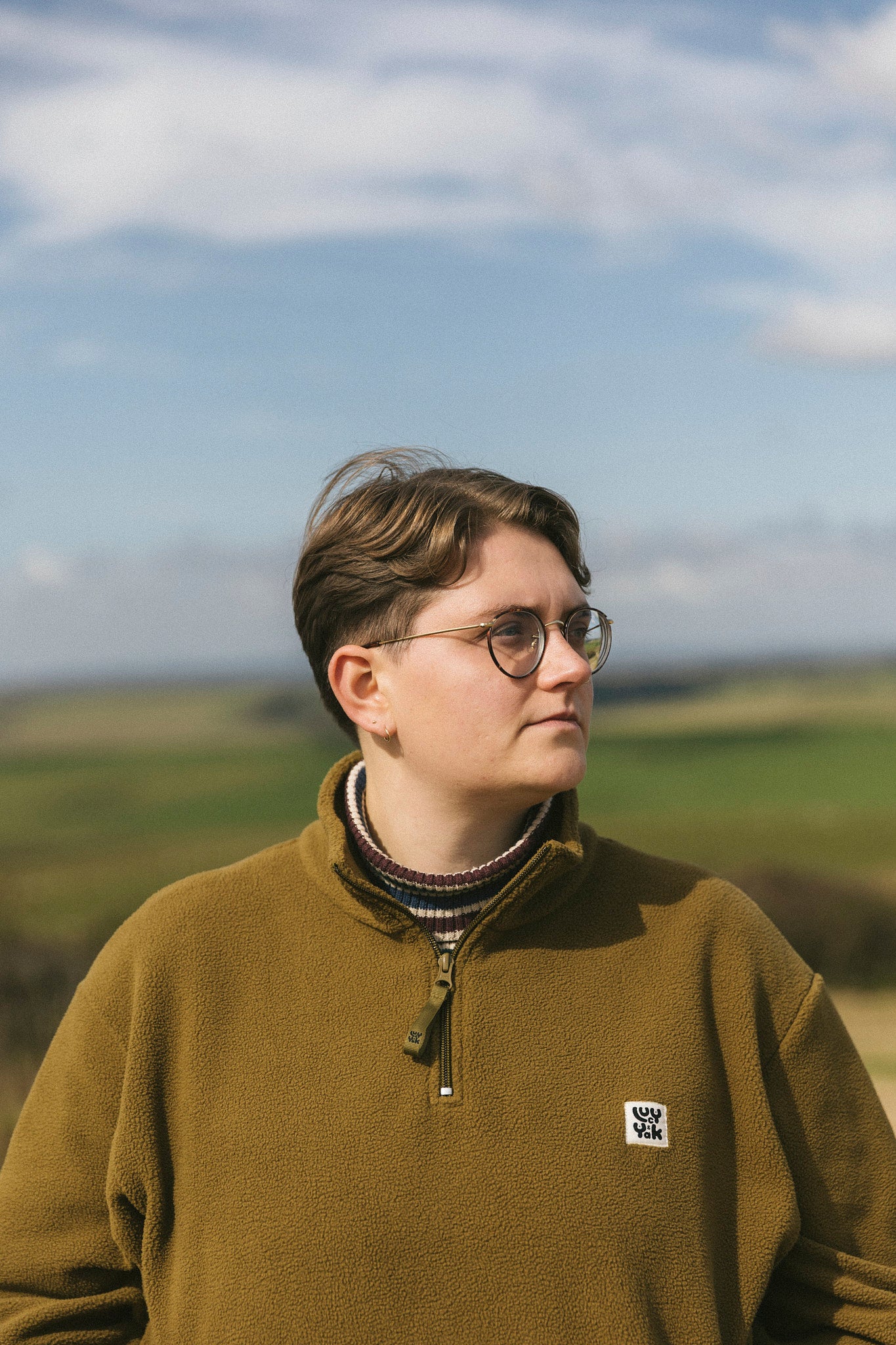 Stevie - Polar Fleece in Khaki Green