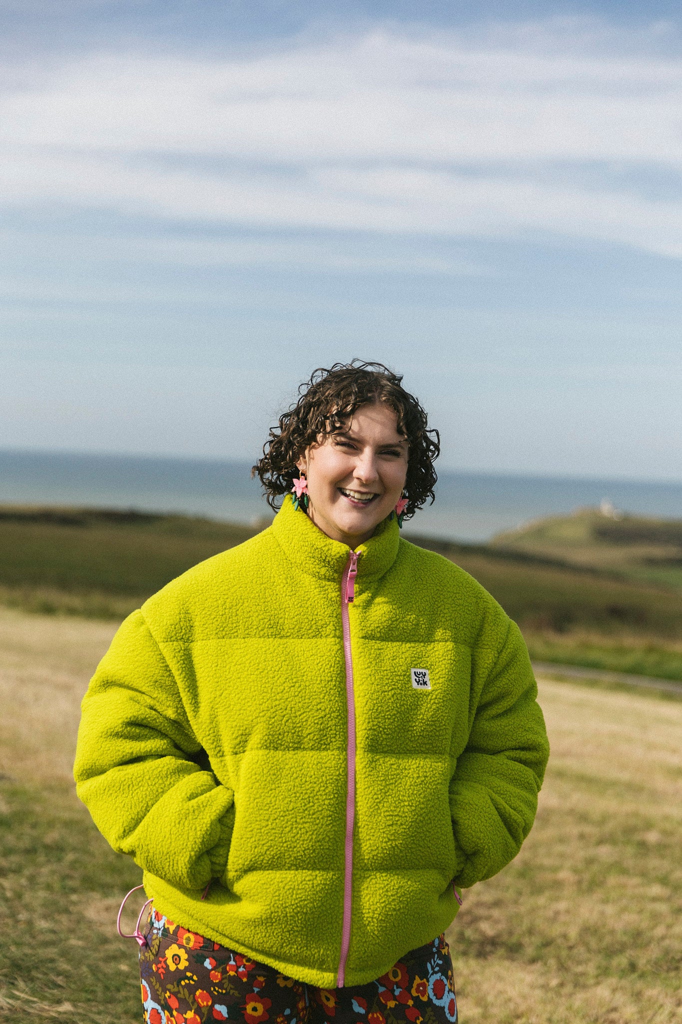 Paloma - Borg Puffer Jacket in Green