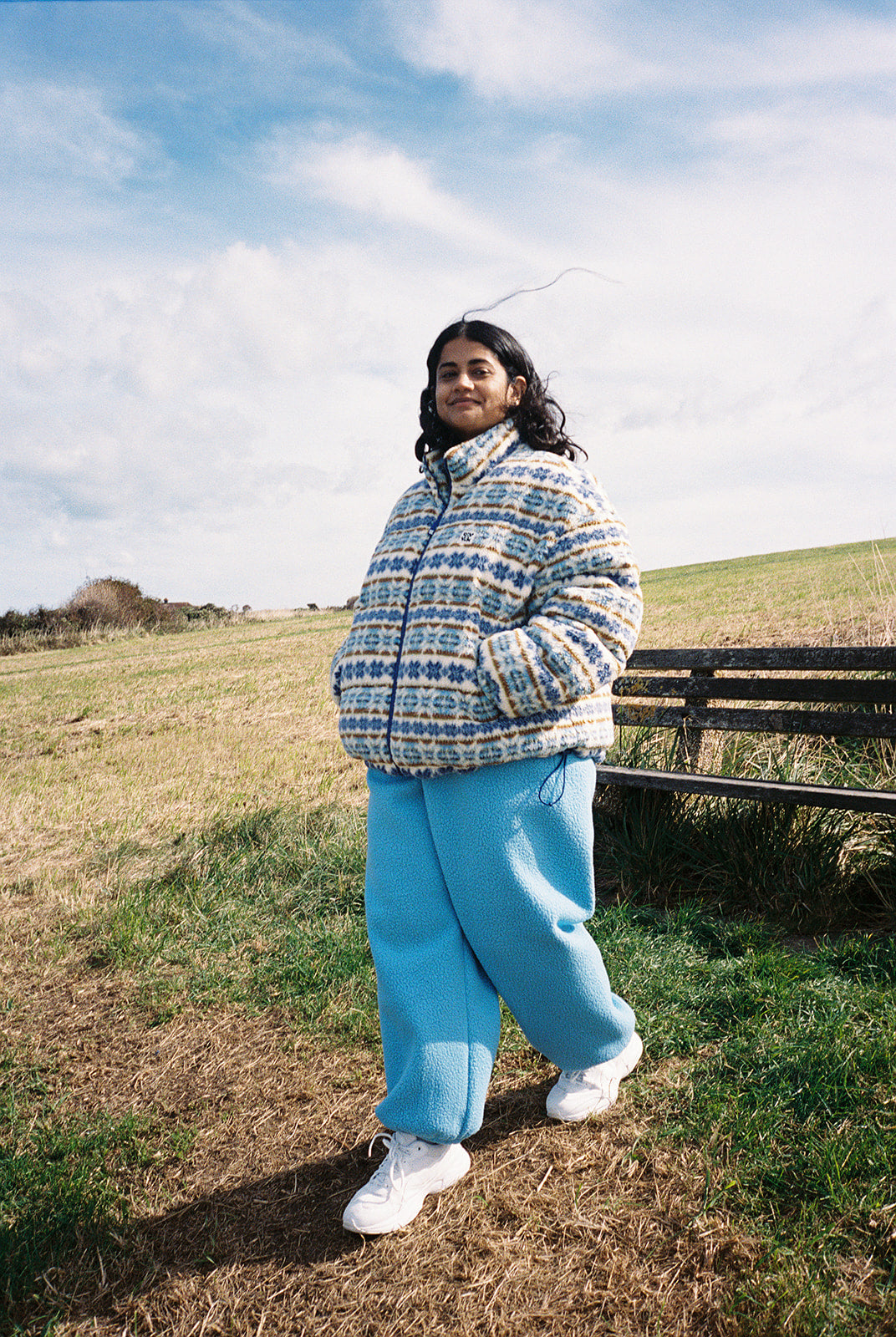 Paloma - Borg Puffer Jacket in Argyle