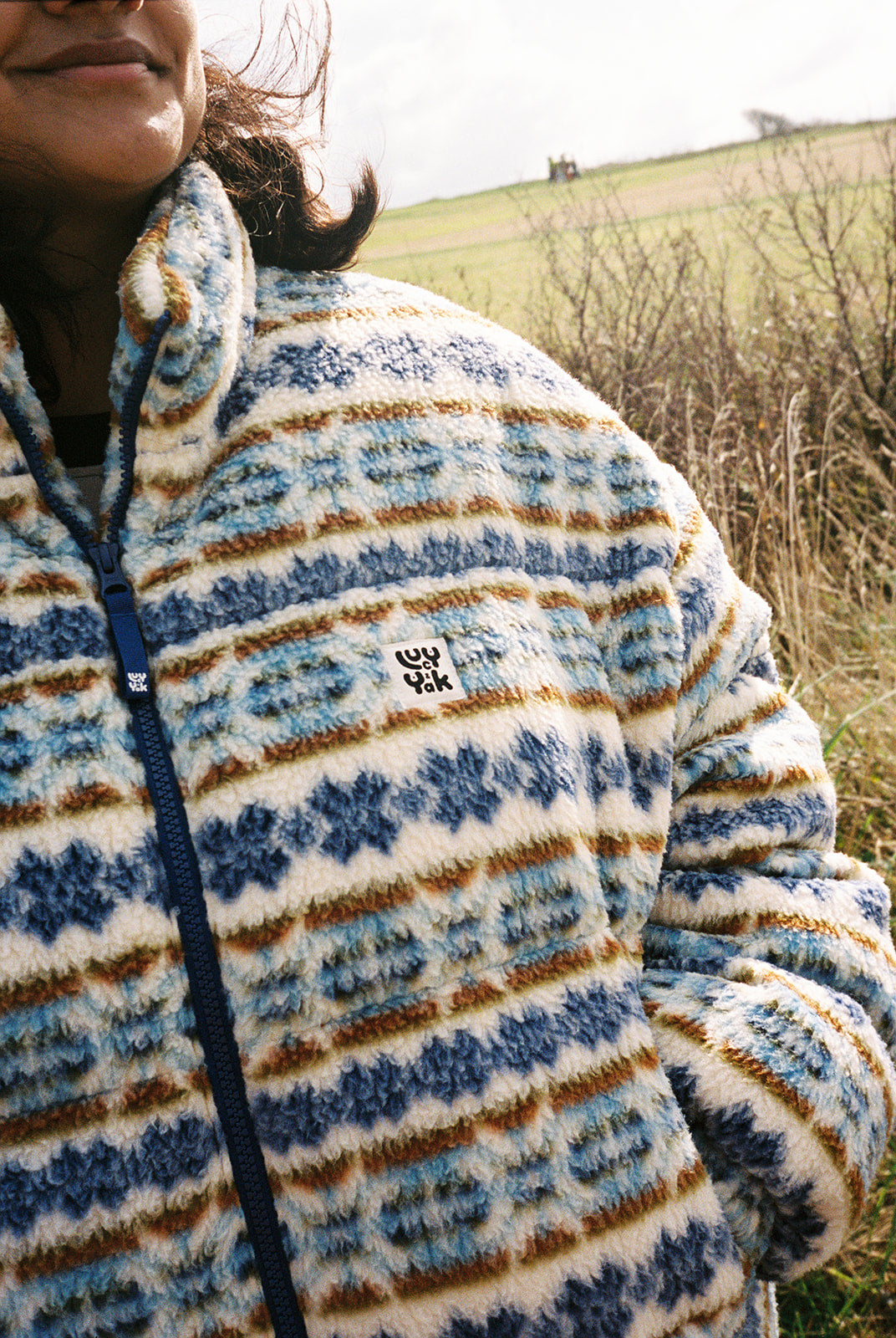 Paloma - Borg Puffer Jacket in Argyle