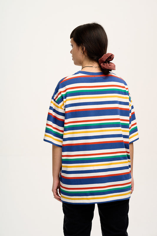 Benny - Oversized Cotton Tee in Brighton Stripe