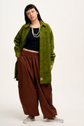Jada Shirt Dress: ORGANIC CORDUROY - Guacamole Green
