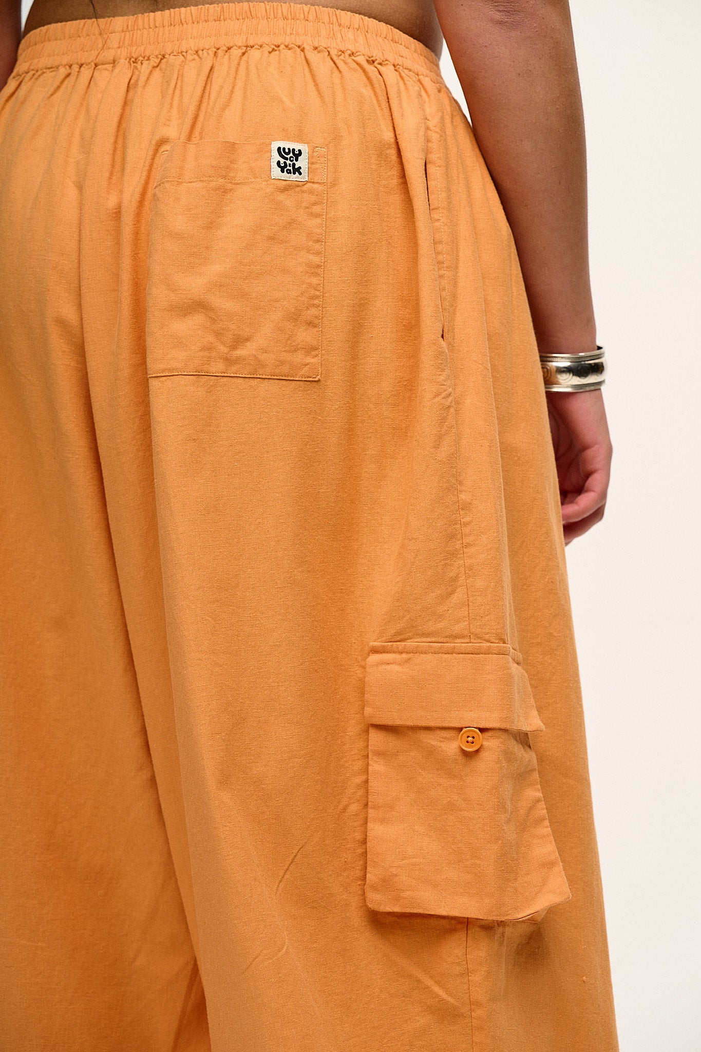 Rumi Cargo Trousers: ORGANIC COTTON - Sunset Orange