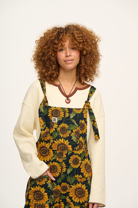 Original - Twill Dungarees in Sunflower Print