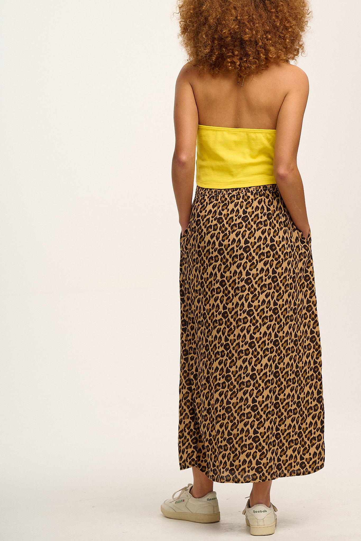 Mustard leopard hotsell maxi skirt