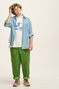 Billie Trousers: ORGANIC CORDUROY - Pickle Green