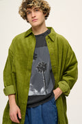 Jada Shirt Dress: ORGANIC CORDUROY - Guacamole Green