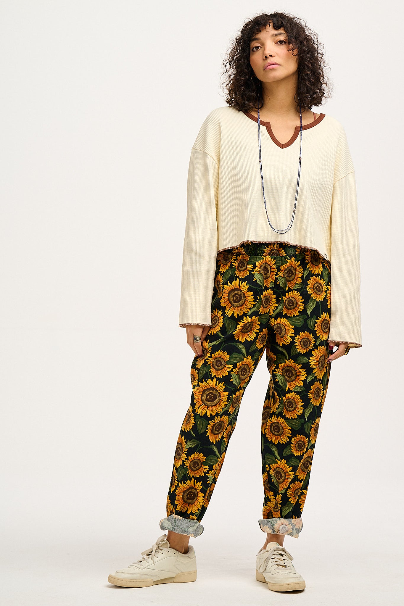 Alexa Trousers: ORGANIC COTTON - Sunflower Print
