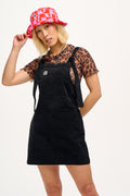 Mini Pini Dress: ORGANIC CORDUROY - Black