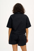 Alfie Shirt: ORGANIC COTTON & LINEN - Black