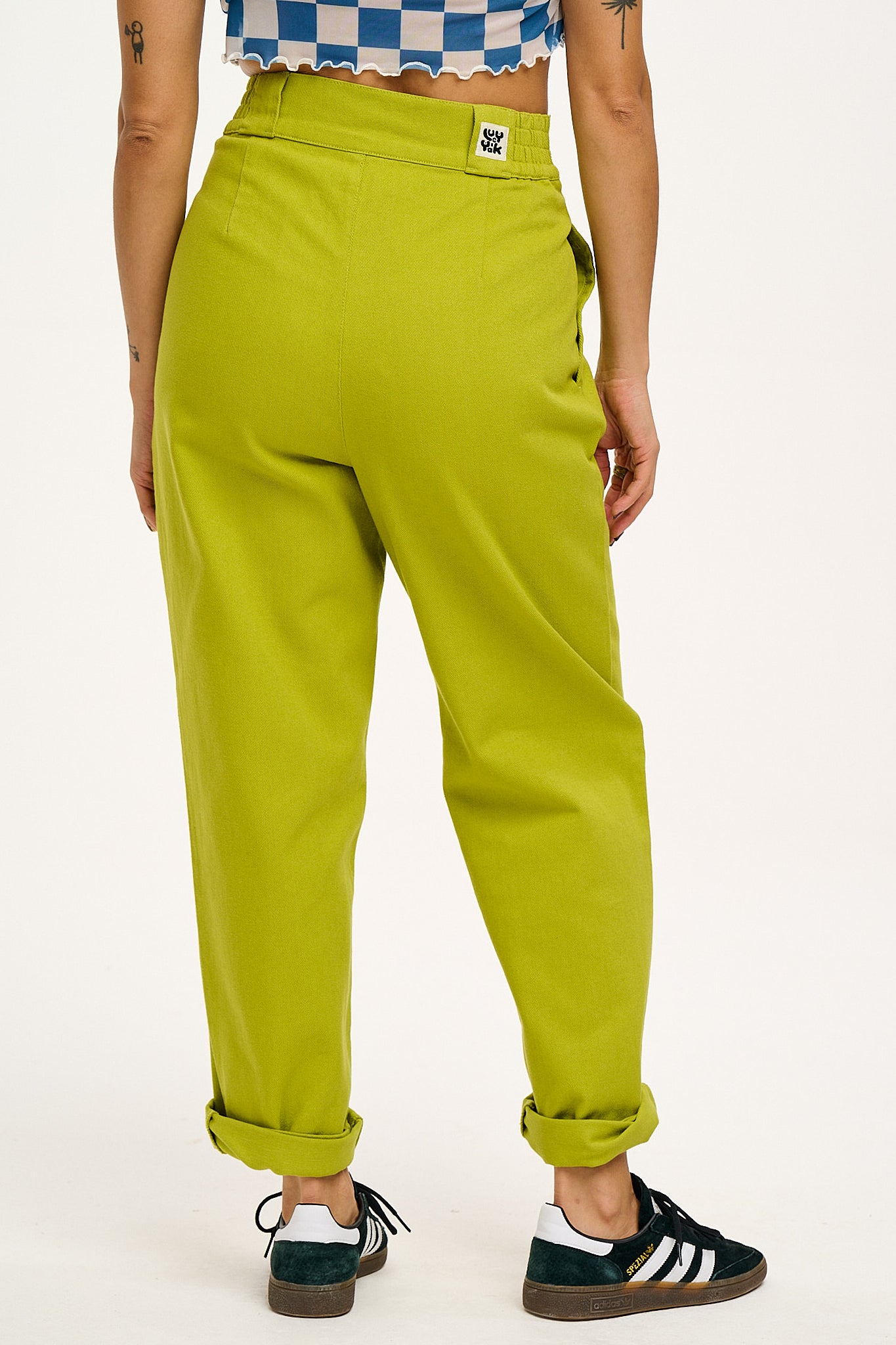 Addison Tapered Jeans: ORGANIC TWILL - Chartreuse Green