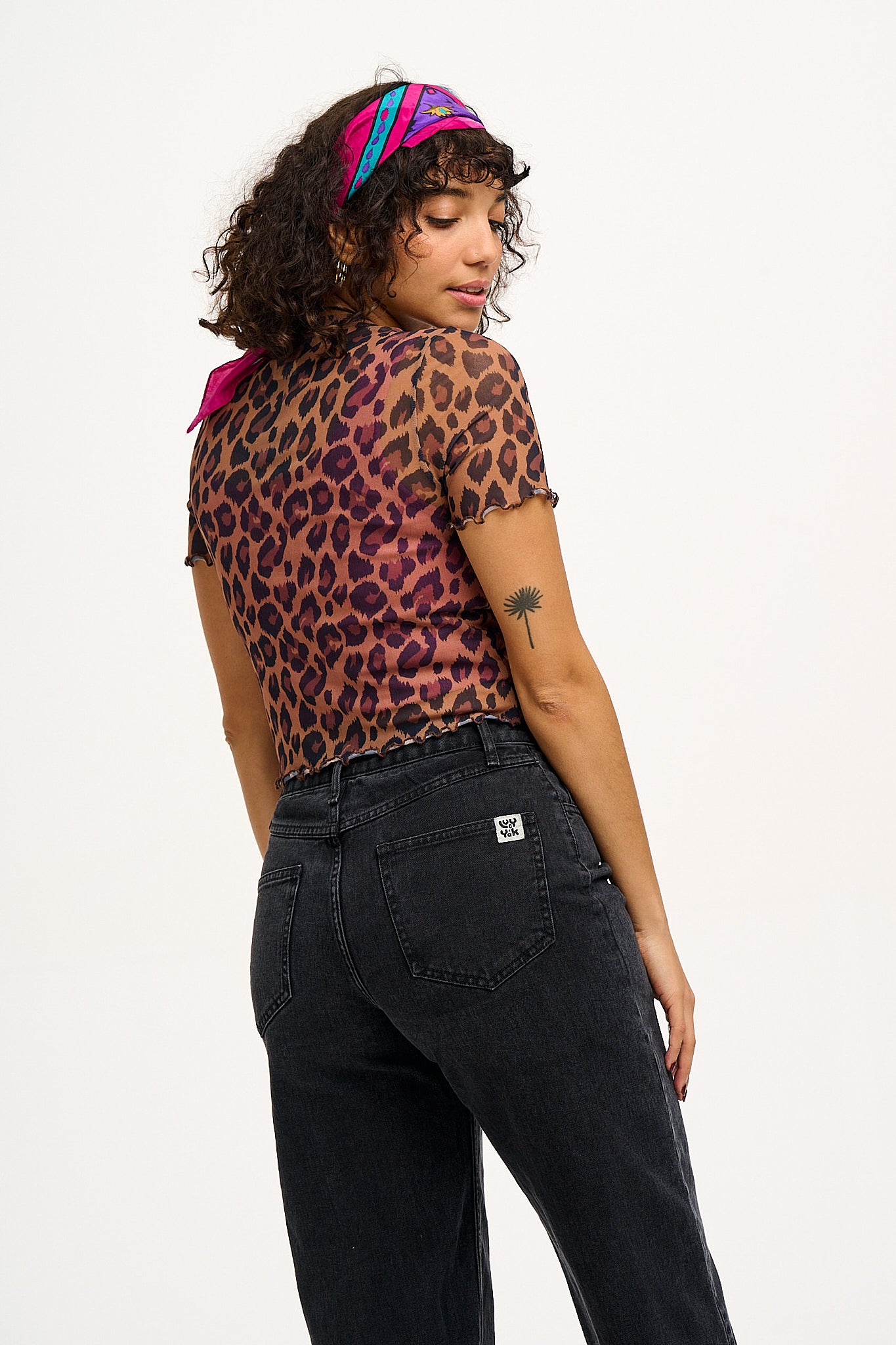 Greta - Recycled Mesh Top in Leopard Print