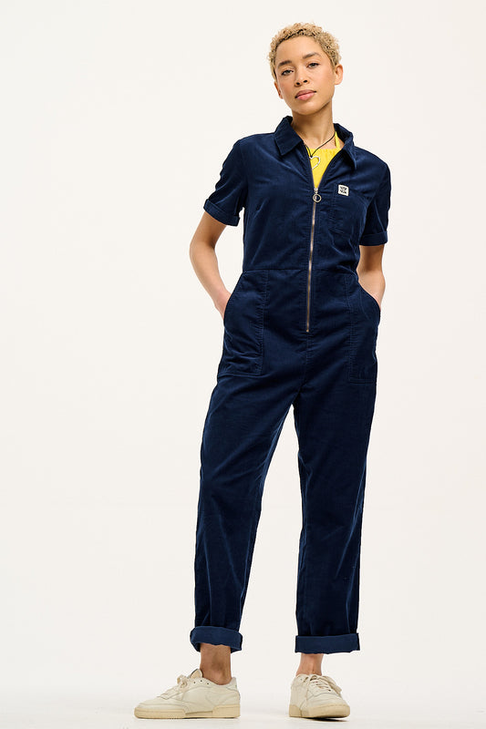 Rex - Corduroy Jumpsuit in Navy