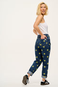 Dana Mom Jeans: ORGANIC DENIM - Solange Embroidery