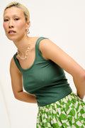 Susie Vest Top: ORGANIC COTTON & LENZING™ ECOVERO™ - Forest Green